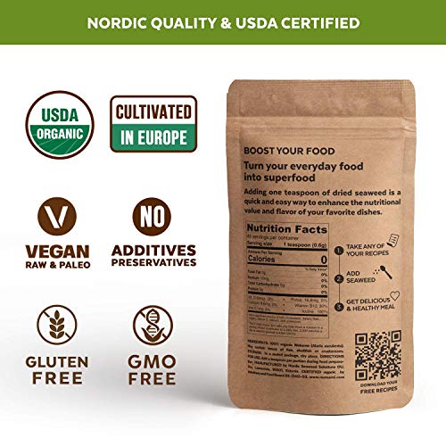 Organic Kombu Flakes - 1Oz. Young Pure Seaweed Grown In North At