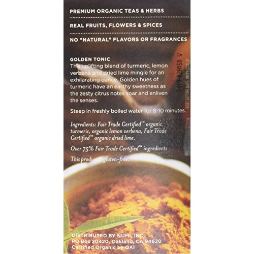 Numi Organic Tea Turmeric Tea - Golden Tonic - 12 Count