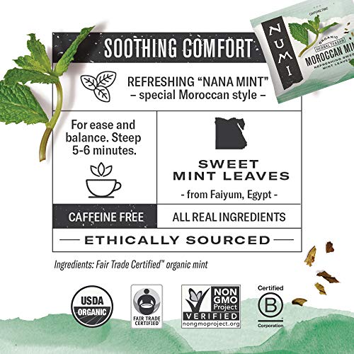 Numi Organic Herbal Tea Variety Pack, 18 Count Box Pack Of 3,