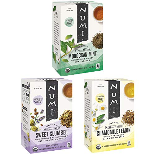 Numi Organic Herbal Tea Variety Pack, 18 Count Box Pack Of 3,