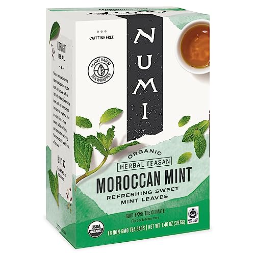Numi Organic Moroccan Mint Tea, 18 Tea Bags, Refreshing Nana Min...