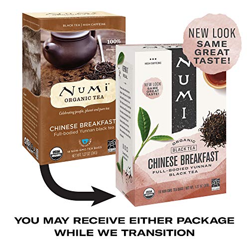 Numi Organic Tea Chinese Breakfast, 18 Count Box Of Tea Bags Pa