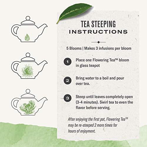 Numi Organic Tea Dancing Leaves Flowering Tea Gift Set, 5 Tea Bl