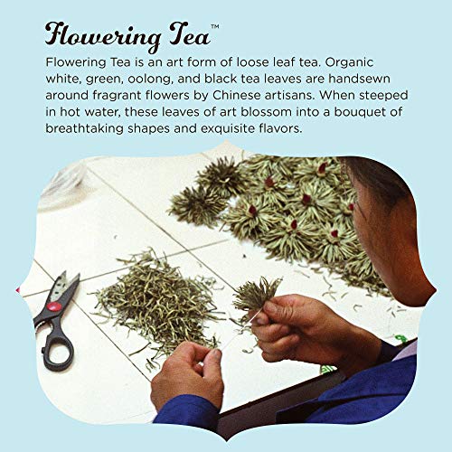 Numi Organic Tea Flowering Tea Gift Set, 6 Tea Blossoms With 16