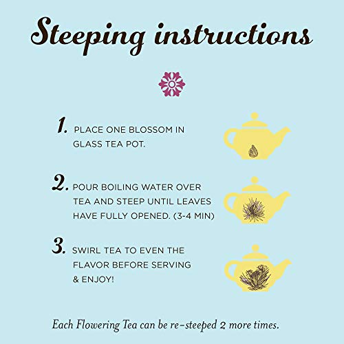 Numi Organic Tea Flowering Tea Gift Set, 6 Tea Blossoms With 16