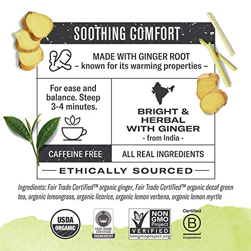 Numi Organic Tea Ginger Lemon, 16 Count Pack Of 1 Box Of Tea B