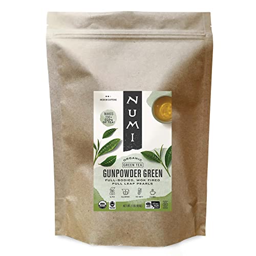 Numi Organic Tea Gunpowder Green, 16 Ounce Pouch, Loose Leaf Tea...