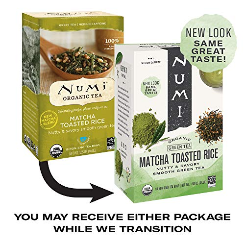 Numi Organic Tea Matcha Toasted Rice, 18 Count Pack Of 1 Box O