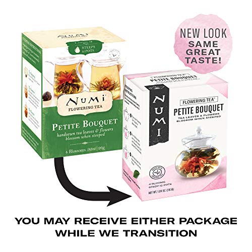 Numi Organic Tea, Tea Petite Bouquet, Flowering Tea Blossom Vari