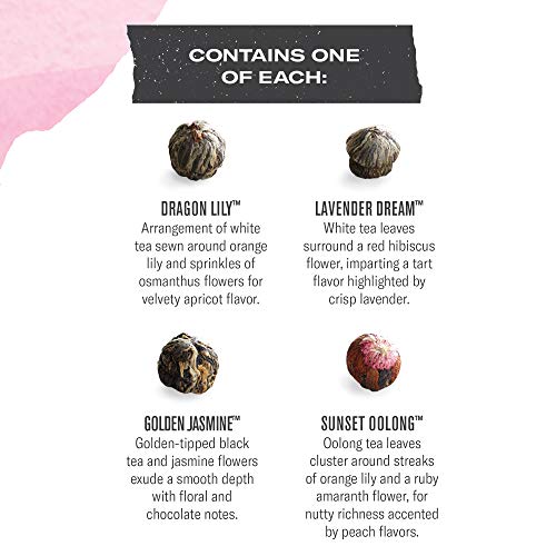 Numi Organic Tea, Tea Petite Bouquet, Flowering Tea Blossom Vari