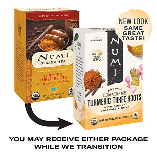 Numi Organic Tea, Three Roots, 18 Tea Bags Pack of 6