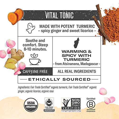 Numi Organic Tea, Three Roots, 18 Tea Bags Pack of 6