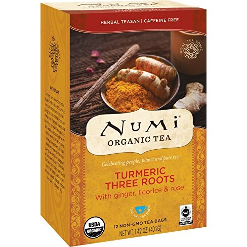 Numi Organic Tea Turmeric Tea, Three Roots,12 BagS,1.42 OZ40.2G