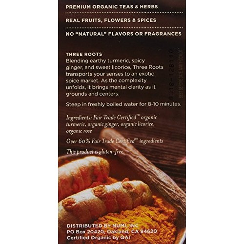 Numi Organic Tea Turmeric Tea - Three Roots - 12 Count