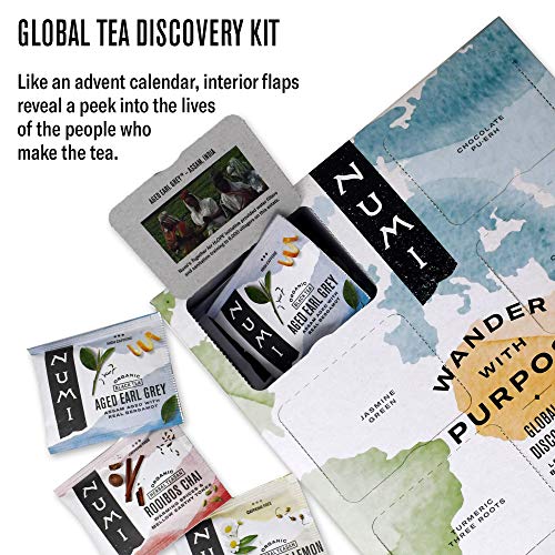 Numi Organic Tea Wander With Purpose Gift Set, 6 Flavor Variety,