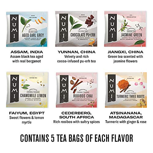 Numi Organic Tea Wander With Purpose Gift Set, 6 Flavor Variety,