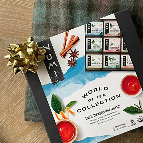 Numi Organic Tea World Of Tea Gift Set, Black, Green, Mate, Rooi