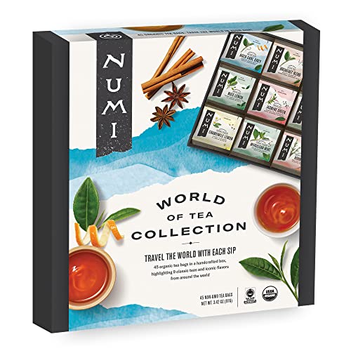 Numi Organic Tea World Of Tea Gift Set, Black, Green, Mate, Rooi
