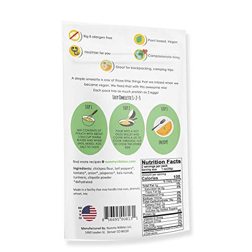 Plant Based Omelet/Scramble Mix With Veggies 3 X 2 Oz Packs|Va