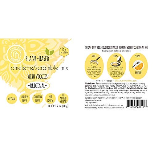 Plant Based Omelet/Scramble Mix With Veggies 6 X 2 Oz Packs|Or