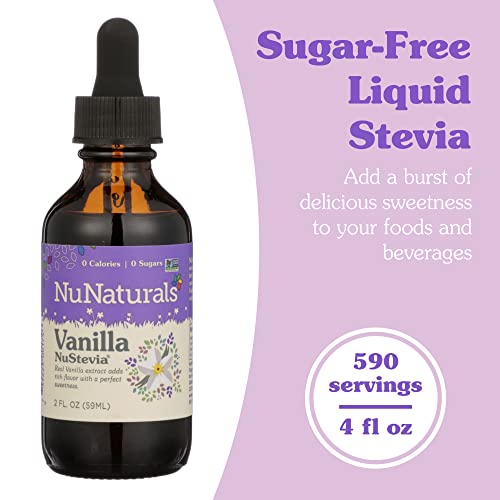 Nunaturals Vanilla Stevia Drops - All Natural Liquid Sweetener -