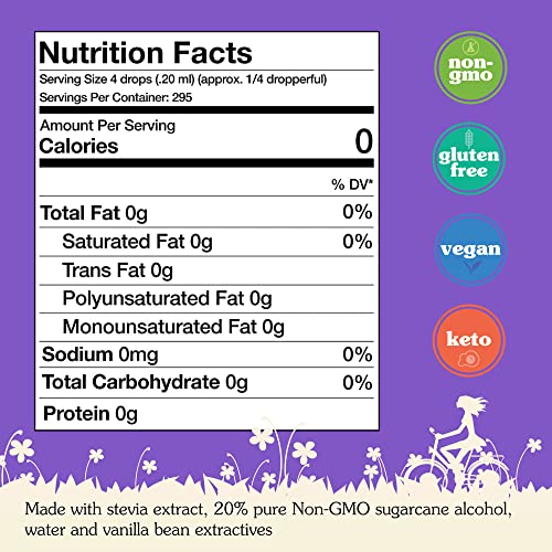 Nunaturals Vanilla Stevia Drops - All Natural Liquid Sweetener -