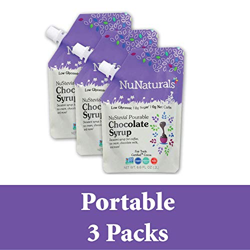 Nunaturals Flavored Sugar-Free Pourable Syrup, 3 Pack, Chocolate