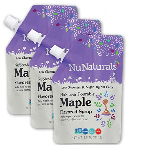 Nunaturals Flavored Sugar-Free Pourable Syrup, 3 Pack, Maple Syrup