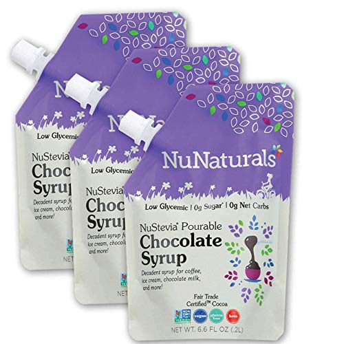 Nunaturals Flavored Sugar-Free Pourable Syrup, 3 Pack, Chocolate
