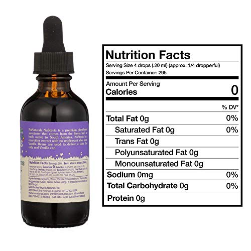 Nunaturals Plant Based Vanilla-Alcohol Free Stevia Extract Drops