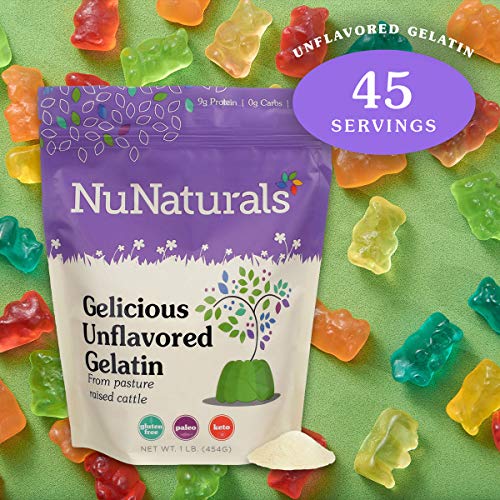 Nunaturals Premium Unflavored Gelatin Powder, Grass-Fed, Pasture