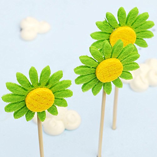 Nuomi 36Pcs Flower Cupcake Toppers Decorations Kids Birthday Par
