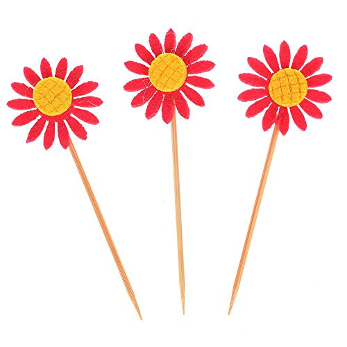 Nuomi 36Pcs Flower Cupcake Toppers Decorations Kids Birthday Par