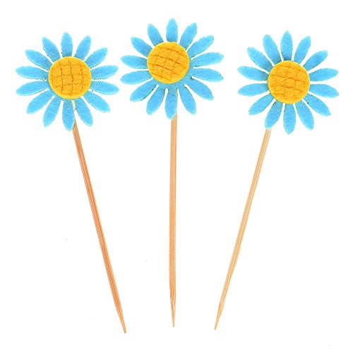 Nuomi 36Pcs Flower Cupcake Toppers Decorations Kids Birthday Par