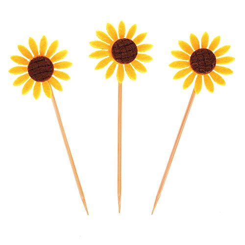 Nuomi 36Pcs Flower Cupcake Toppers Decorations Kids Birthday Par