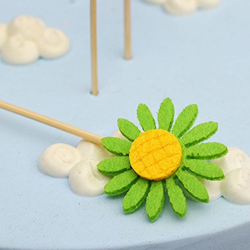 Nuomi 36Pcs Flower Cupcake Toppers Decorations Kids Birthday Par