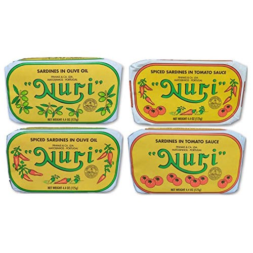 Nuri Portuguese Sardines Variety Pack | 4 Pack Bundle | One Of E
