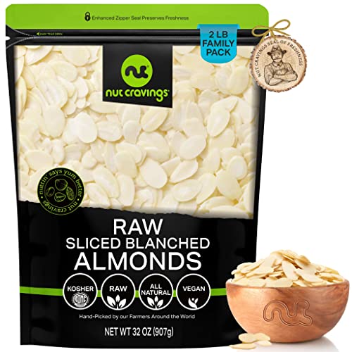 Blanched Sliced Almonds - Raw, Superior to Organic 32oz - 2 LB...
