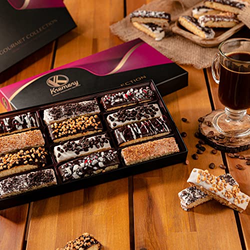 Chocolate Covered Biscotti Cookies Gift Basket 12 Count Assort...