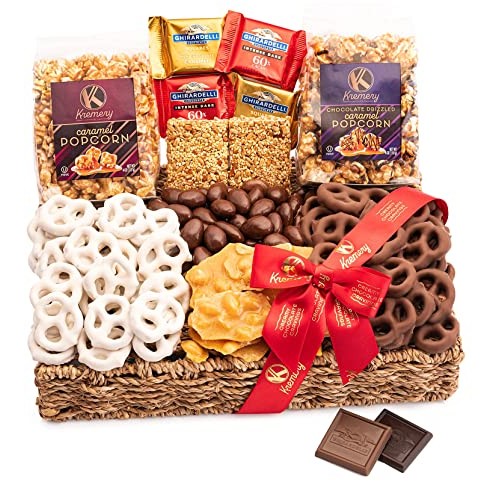 Christmas Gift Basket Holiday Real Milk Chocolate Covered Pretze