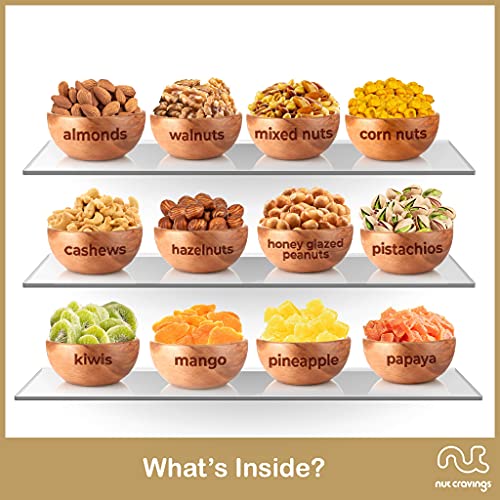 Gourmet Nut &Amp; Dried Fruit Wood Tray Gift Basket 12 Mix - Varie