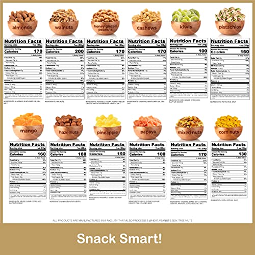 Gourmet Nut &Amp; Dried Fruit Wood Tray Gift Basket 12 Mix - Varie