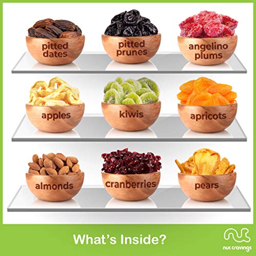 Dried Fruit &Amp; Nut Gift Basket, Pear Shaped Wood Tray 9 Mix - E