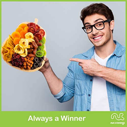 Dried Fruit &Amp; Nut Gift Basket, Pear Shaped Wood Tray 9 Mix - E