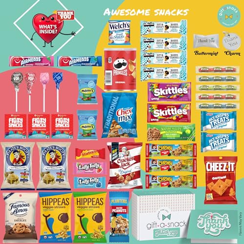 Gift A Snack - Thank You Snack Box Variety Pack Care Package + G...