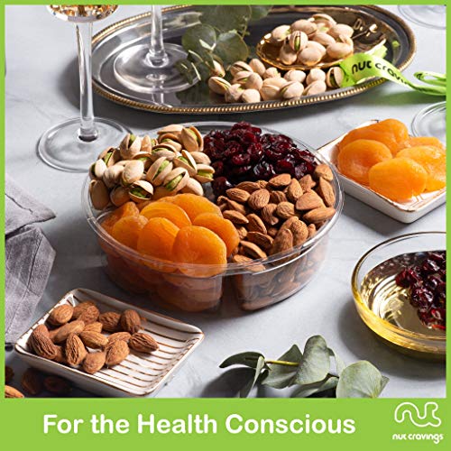 Gourmet Dried Fruit &Amp; Nut Gift Basket, Green Ribbon 4 Mix Tray