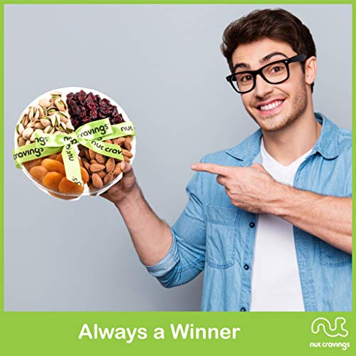 Gourmet Dried Fruit &Amp; Nut Gift Basket, Green Ribbon 4 Mix Tray