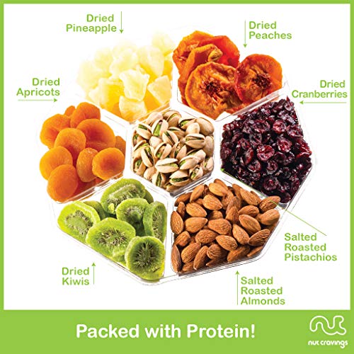 Gourmet Food Gift Basket, Nuts &Amp; Dried Fruit Tray Large 7 Secti