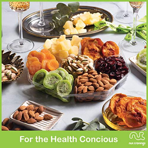 Gourmet Food Gift Basket, Nuts &Amp; Dried Fruit Tray Large 7 Secti