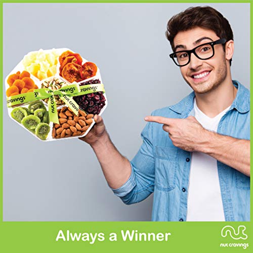 Gourmet Food Gift Basket, Nuts &Amp; Dried Fruit Tray Large 7 Secti